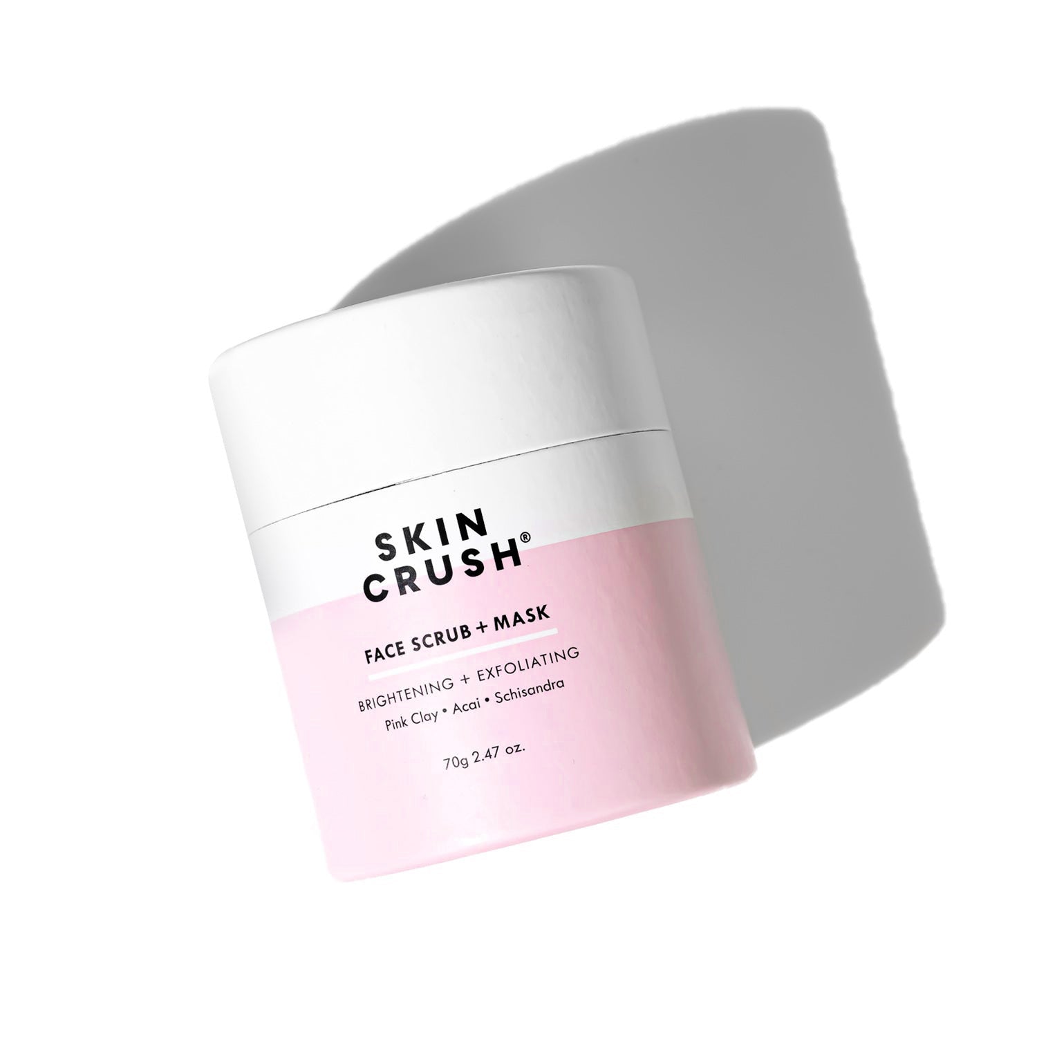 australian pink clay face mask skin crush in paper tube packaging sensiive skin exfoliating