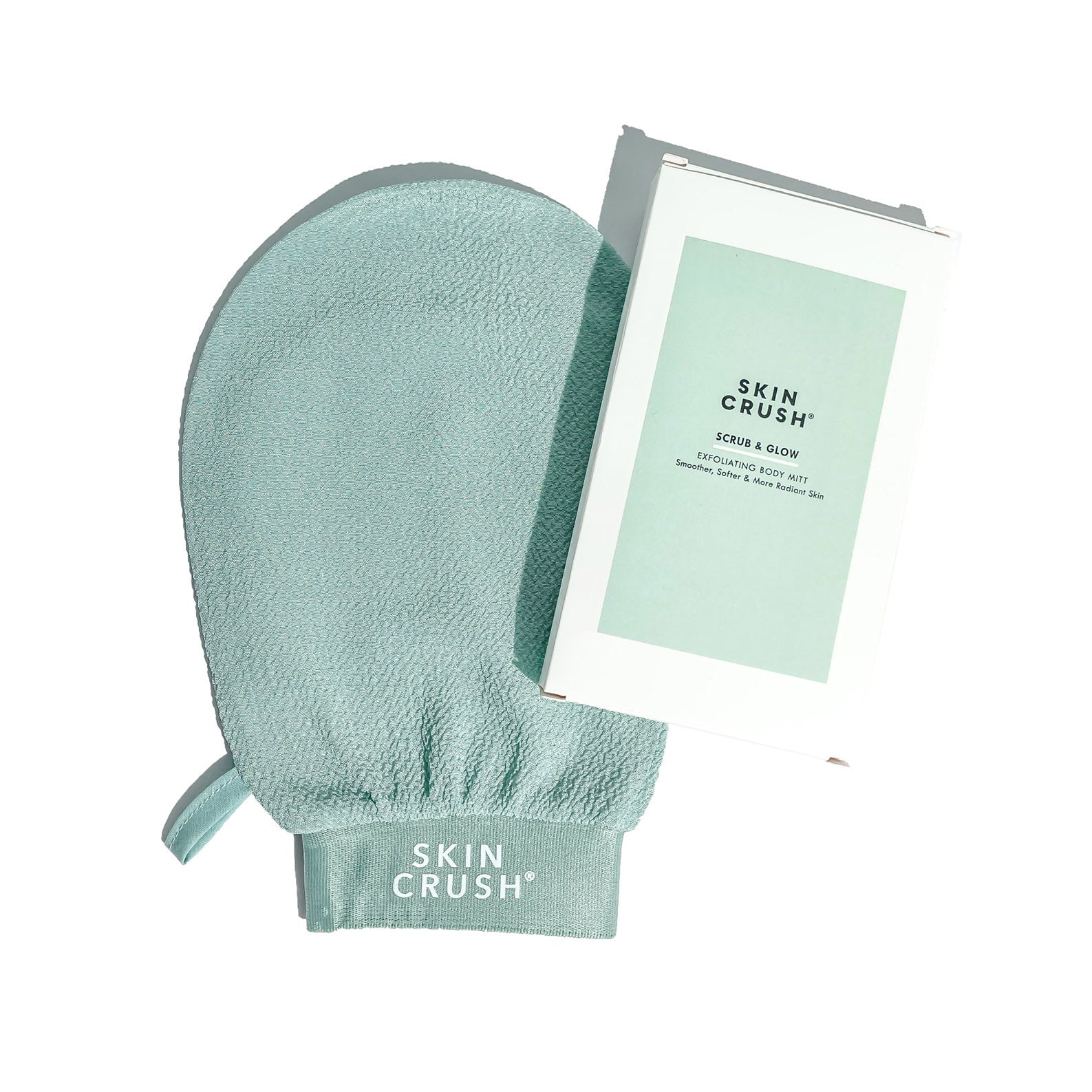 exfoliating body mitt glove scrub and glow skin crush