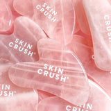 lots of Rose quartz gua sha with skin crush logo 