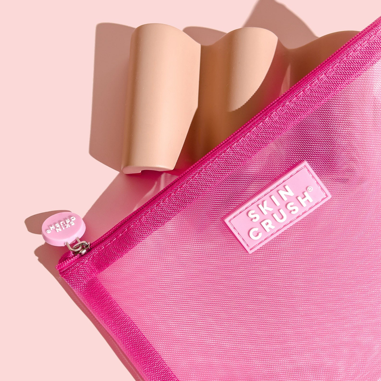 stylish mesh pouch beauty essential, perfect for carrying daily favourites semi-transparent design, easy visibility